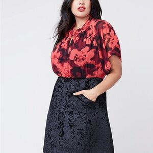 Rachel Rachel Roy Womens Plus Velvet a-Line Mini Skirt Size 18W Black New